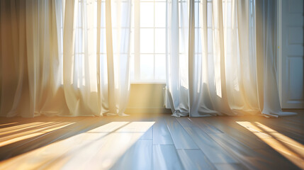 beautiful new apartment interior view room with window : Generative AI