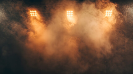 Theater lights spotlights and smoke over the stage texture background for design : Generative AI
