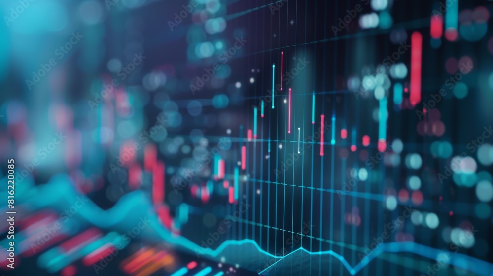 Leinwandbilder Fundamental and technical analysis for professional technical trading as concept. Digital graph of financial instruments with some indicators including