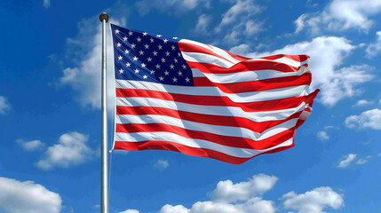 Obraz premium american flag waving in the wind
