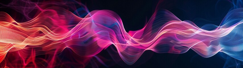 Beautiful 3d background with colorful waves and particles
