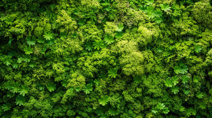 Texture of lush green moss. Eco-friendliness, sustainability, and healing power of nature.