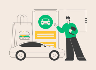 Place your curbside pickup order online abstract concept vector illustration. © Visual Generation