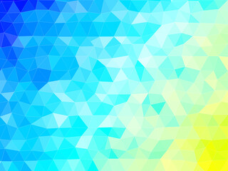 Obraz premium 青や黄色のグラデーション. ポリゴン背景. Blue and yellow gradient. Polygon background.