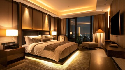Fototapeta premium Luxury bedrooms with flare light