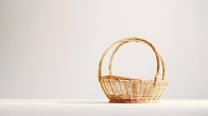 Empty basket isolated on white background : Generative AI