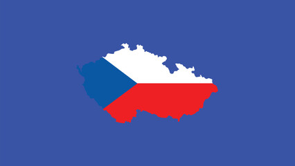 Czechia Flag Map European Nations 2024 Teams Countries European Germany Football Symbol Logo Design Vector Illustration