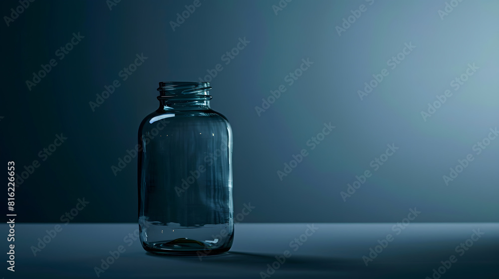 Poster empty glass bottle with lid : generative ai