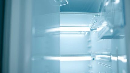 Close up inside an empty of double white freezer fridge refrigerator : Generative AI