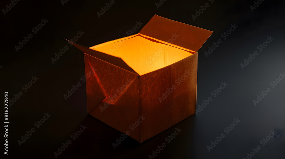 Poster paper box isolated on black background : generative ai