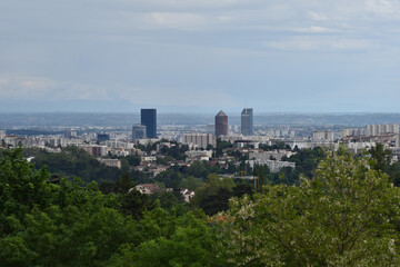 Naklejka premium Vue sur LYON et son quartier d'affaires