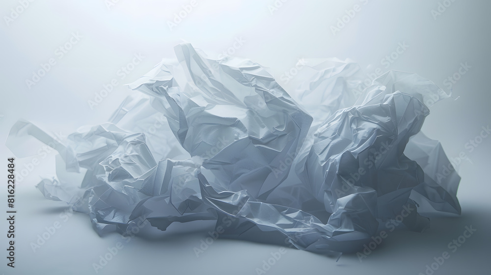 Poster Blank for new beginning to start new project with crumpled paper : Generative AI