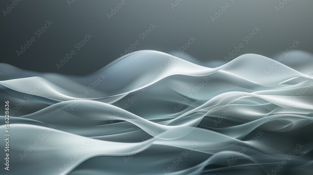 Poster abstract waves on a soft grey background