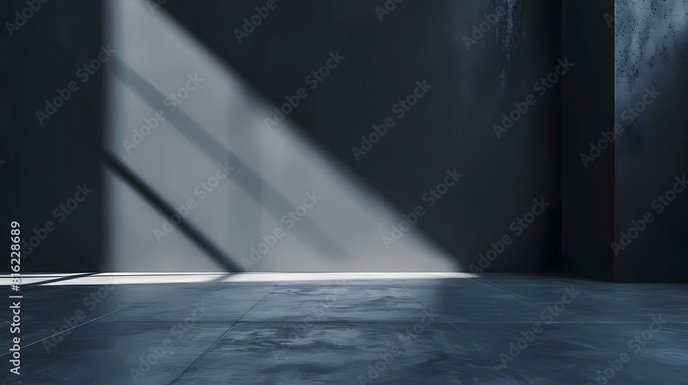 Poster cement floor and black wall backgrounds empty room interior use for display products and cover banne