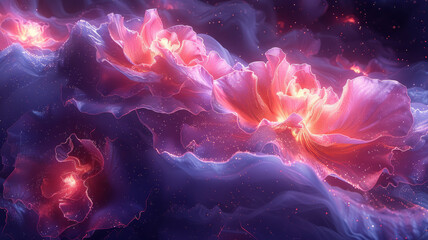Obraz premium universe in the vague shape of a lisianthus bloom, undefined and abstract,generative ai