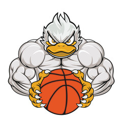 basketball mascot duck vector illustration design