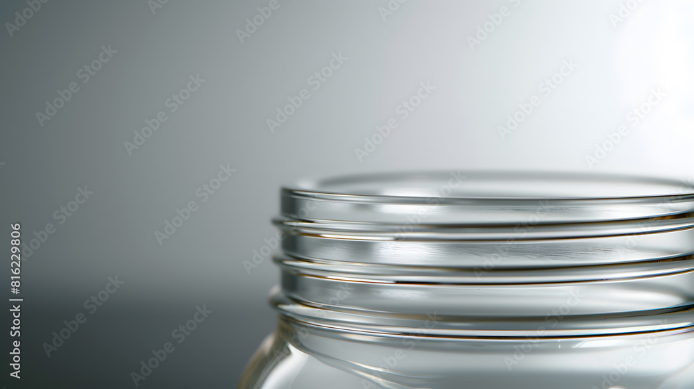 Aufkleber close empty glass jar for food and canned food with clipping path : generative ai