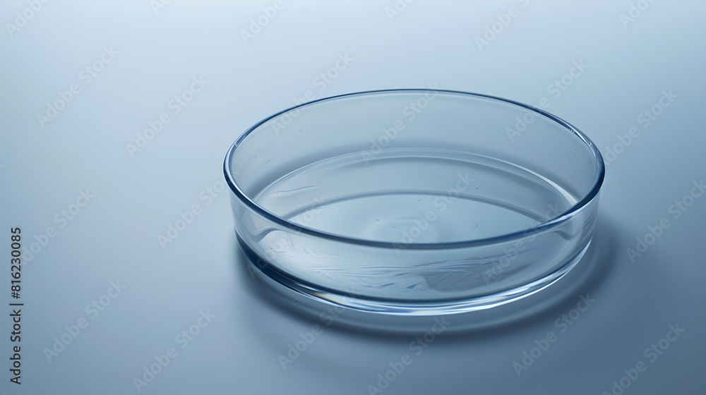 Aufkleber an empty petri dish on a light background : generative ai