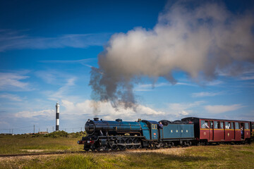 Narrow gauge light railway in New Romney, Dungeness Kent