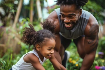 dad and his baby exercising