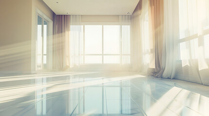 beautiful apartment interior big empty room : Generative AI