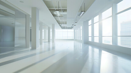 Interior of modern empty office building : Generative AI