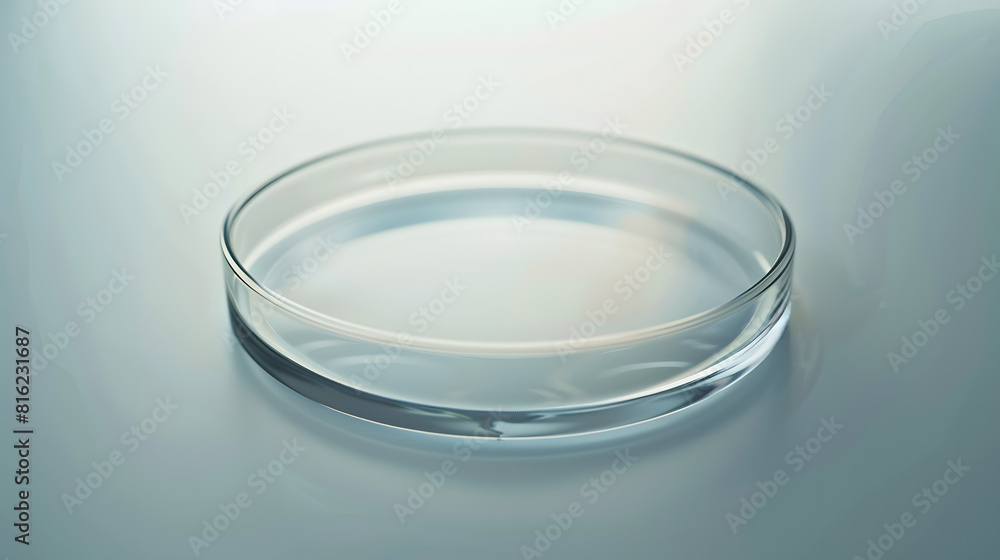 Aufkleber an empty petri dish on a light background : generative ai