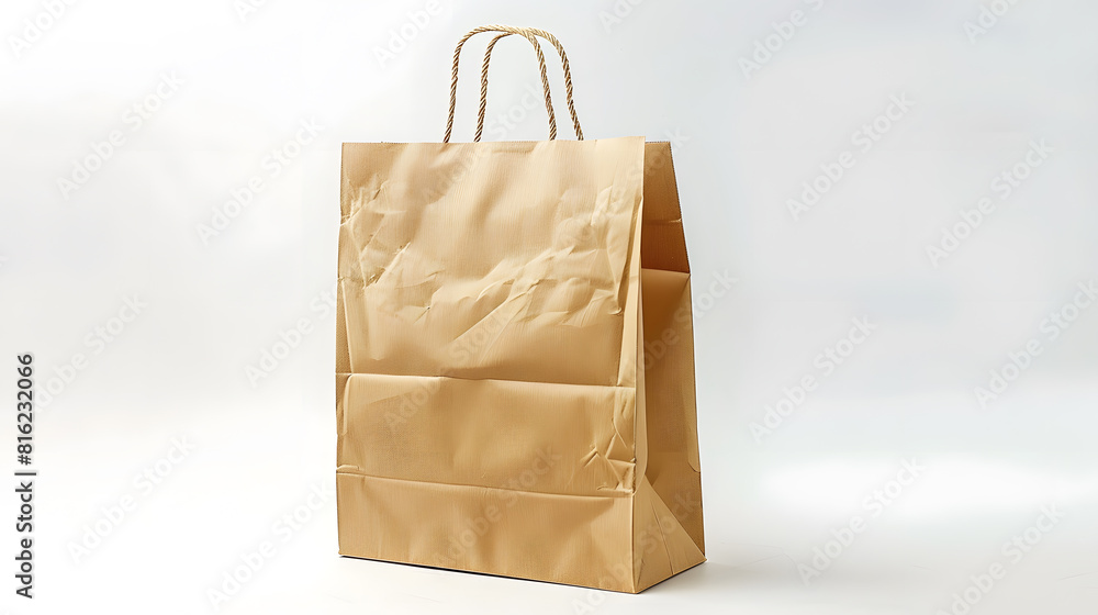 Aufkleber paper bag kraft paper shopping bag brown folded paper bag with handle empty grocery paper bag recycl