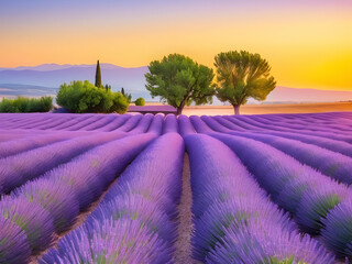 Lavender Dreams. A Summer Landscape.