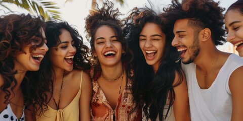 Obraz premium Group of Young People Laughing Together