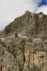 Naklejka premium Dolomites Italy. Dolomites, Alps, Italy. ski resort in the UNESCO World Heritage site Dolomites in Italy. View of the Geisler, Dolomites.