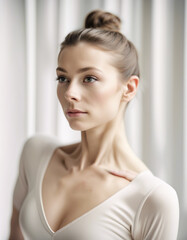 portrait of a women ballet, isolated white background
