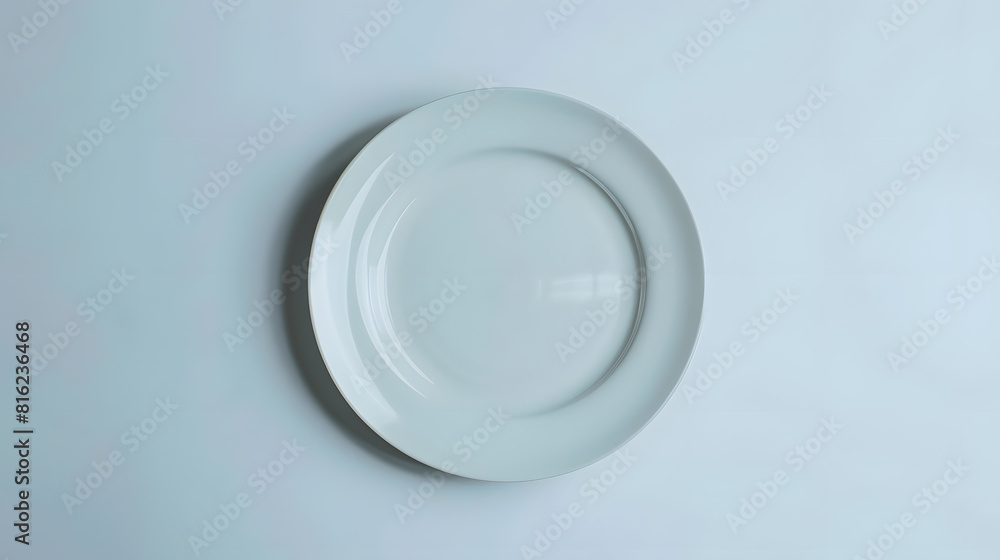 Poster Empty plate on white background isolated selective focus : Generative AI
