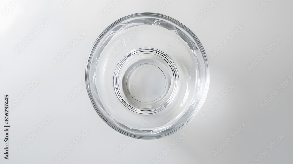 Aufkleber top view of empty glass cup on white background : generative ai