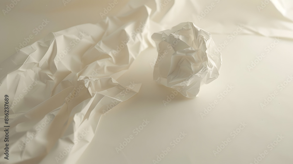 Poster Blank for new beginning to start new project with crumpled paper : Generative AI