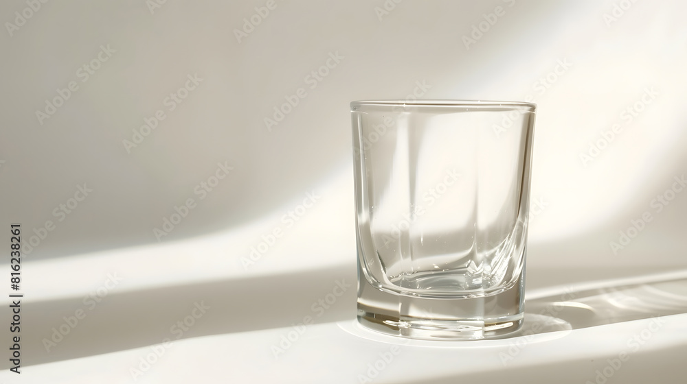 Poster Empty glass of glass on a white background isolated object Element for design : Generative AI