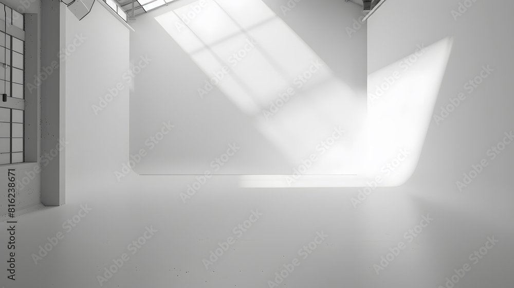 Aufkleber clear empty white and grey studio backdrop background : generative ai