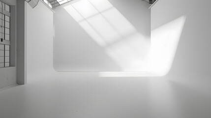 Clear Empty white and grey studio backdrop background : Generative AI