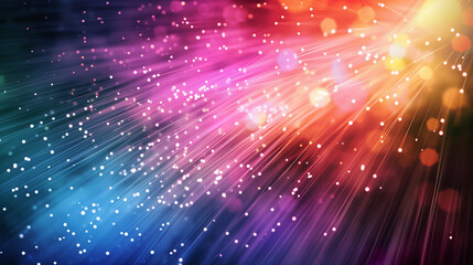 Fototapeta premium Abstract banner with colorful fiber optic lights background.