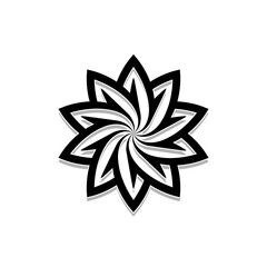 Flower as a logo design. Illustration of a flower as a logo design and as a decoration on a white background