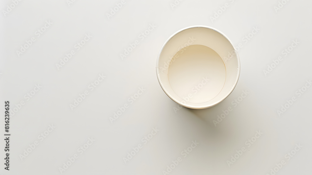 Poster top view of white empty disposable paper cup isolated on white : generative ai