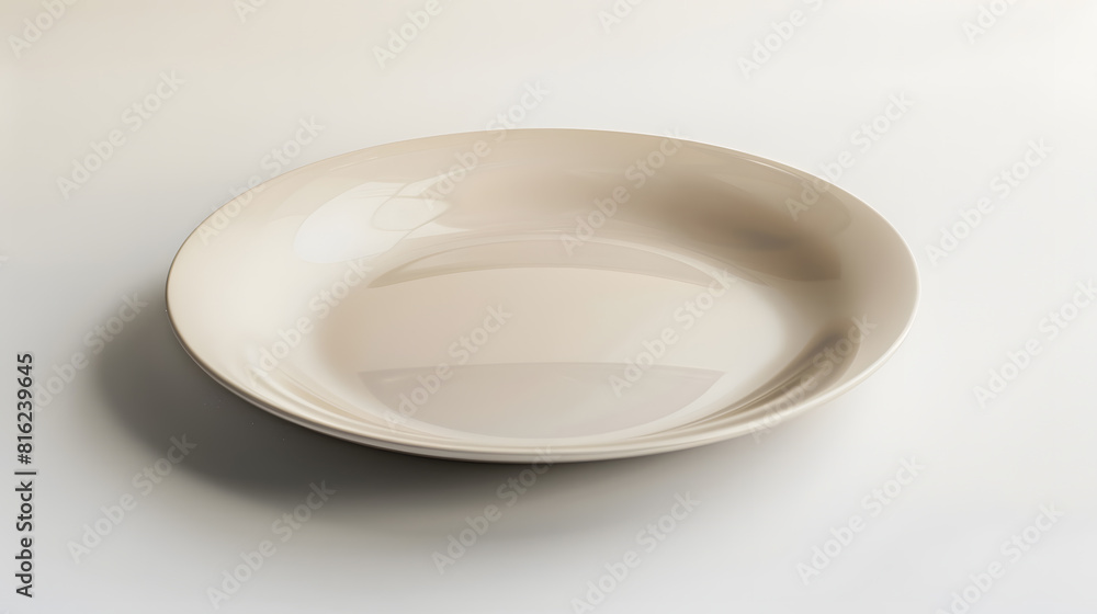 Poster Empty ceramic round plate isolated on white background with clipping path : Generative AI