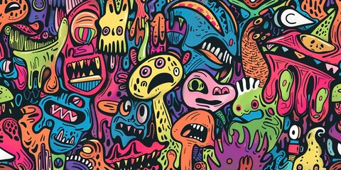 cartoon alien monsters, aliens and strange creature