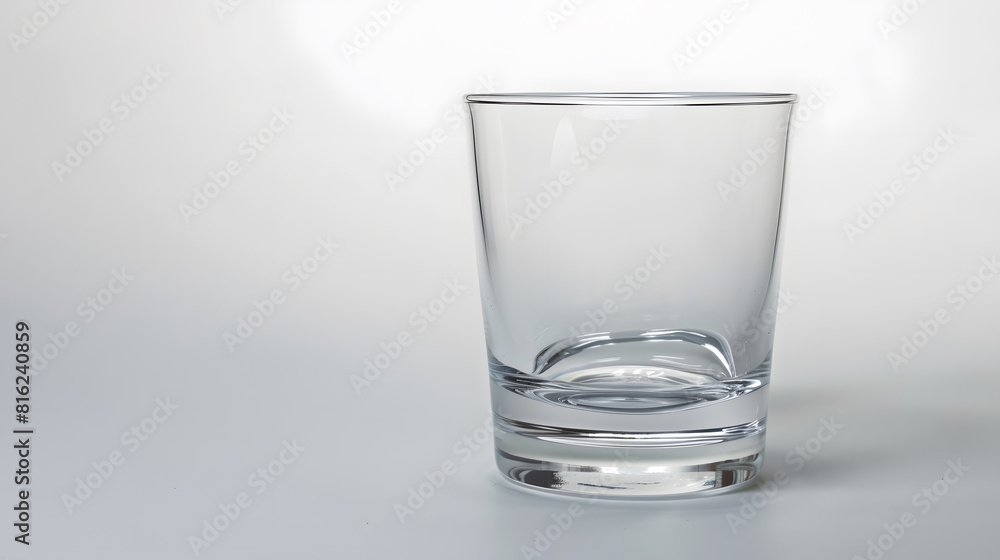 Poster Empty glass of glass on a white background isolated object Element for design : Generative AI