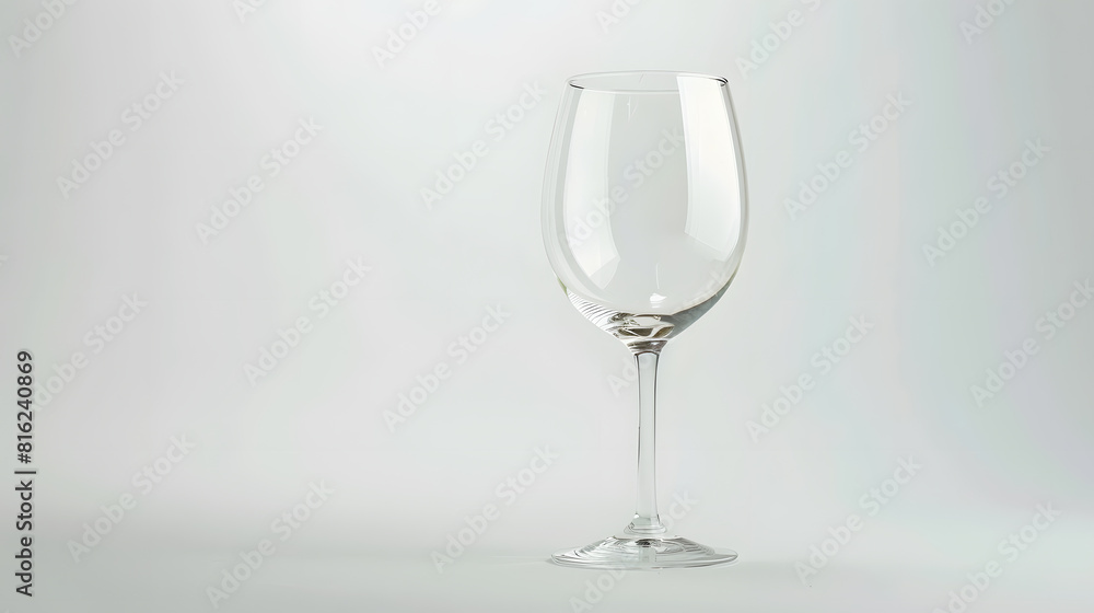 Poster empty wine glass on a white background : generative ai