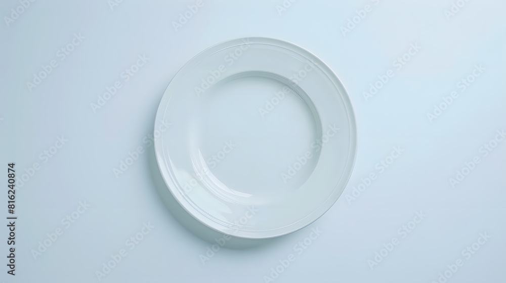 Aufkleber Empty plate Isolated on white background View from above : Generative AI