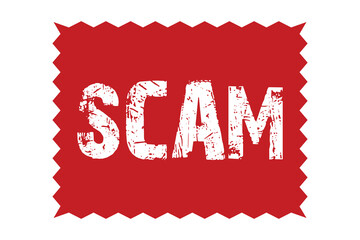 SCAM rubber stamp icon with grunge texture. Vector illustration.