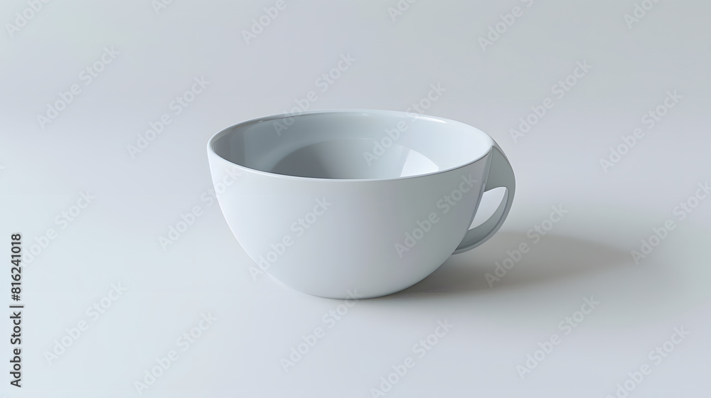 Aufkleber Empty small bowl with handle isolated on white background : Generative AI