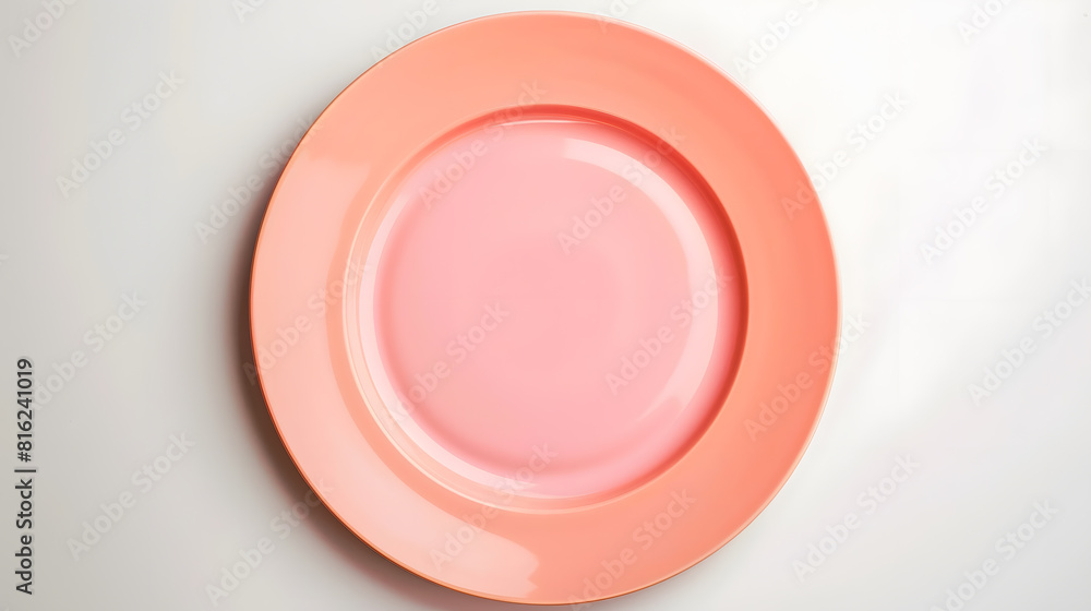 Aufkleber Empty plate Isolated on white background View from above : Generative AI