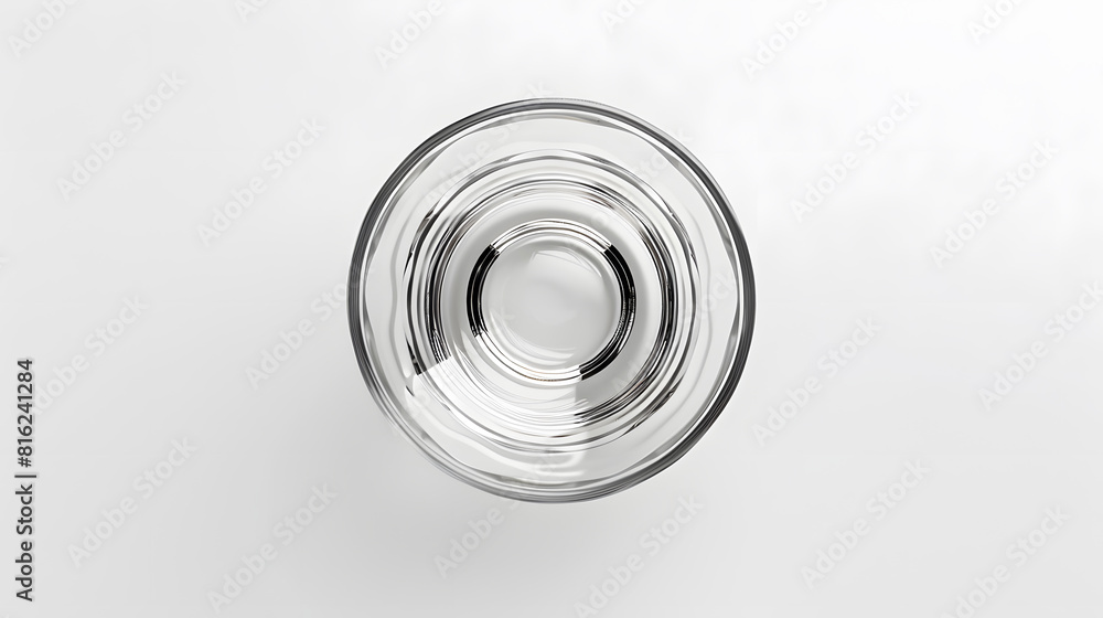 Poster top view of empty glass cup on white background : generative ai
